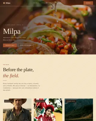 Heritage Mexican Gastronomy Landing Page Template