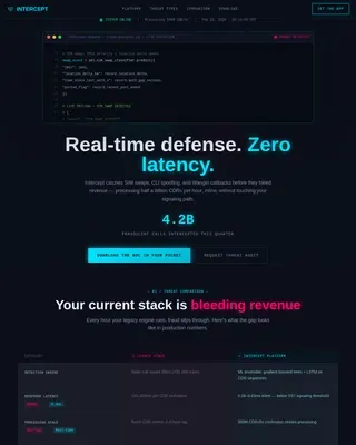 Intelligent Telecom Security Landing Page Template