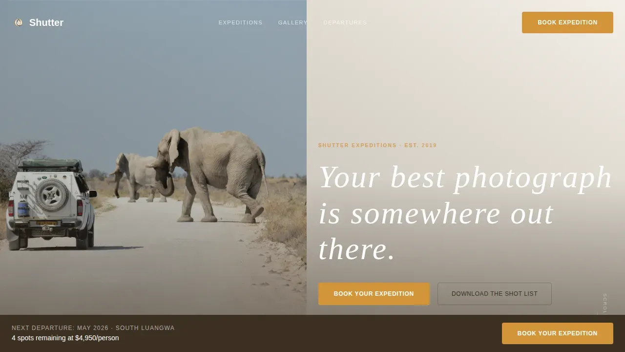 Specialist Wildlife & Conservation Appointment Booking Website Template