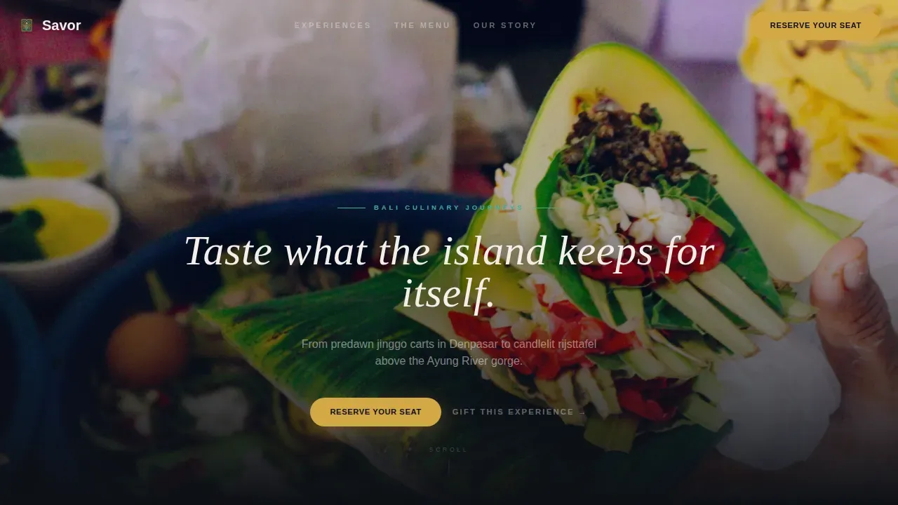 Curated Culinary Retreat Landing Page Template
