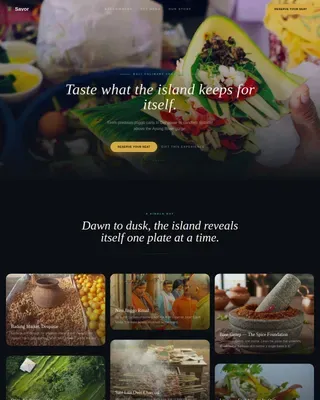 Curated Culinary Retreat Landing Page Template
