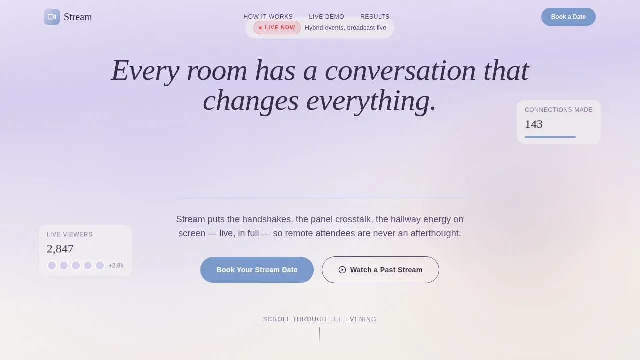 Networking Event Live Streaming Landing Page Template