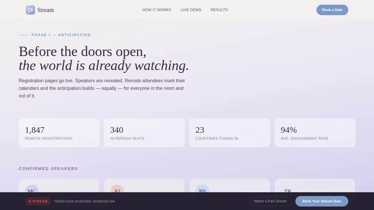 Networking Event Live Streaming Landing Page Template