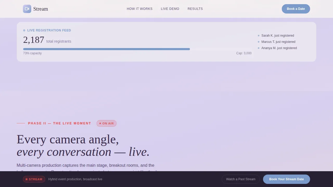 Networking Event Live Streaming Landing Page Template