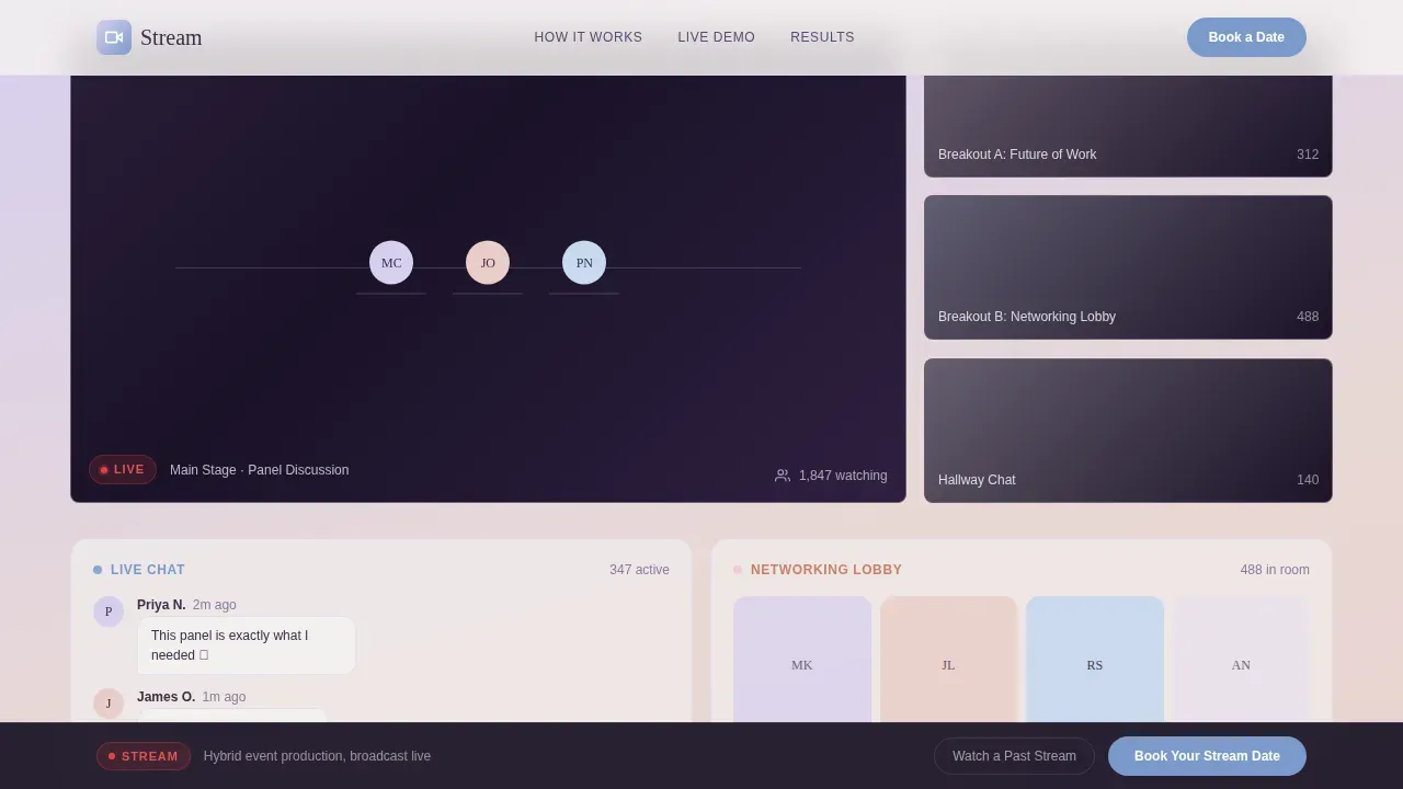 Networking Event Live Streaming Landing Page Template