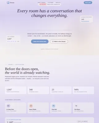 Networking Event Live Streaming Landing Page Template