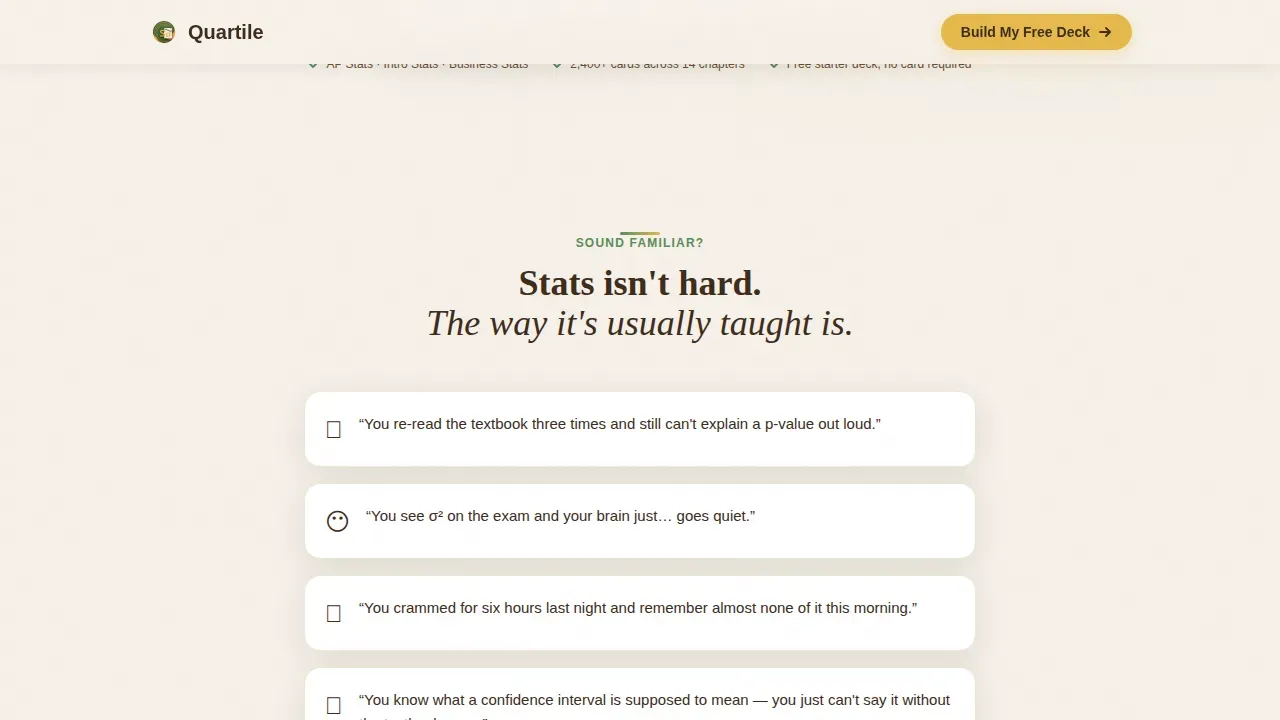 Smart Statistics Learning Landing Page Template