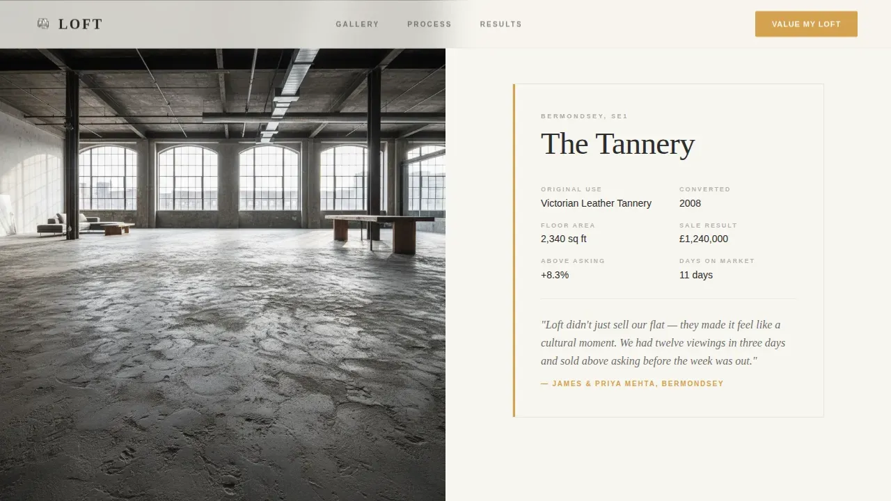 Curated Gallery Real Estate Landing Page Template