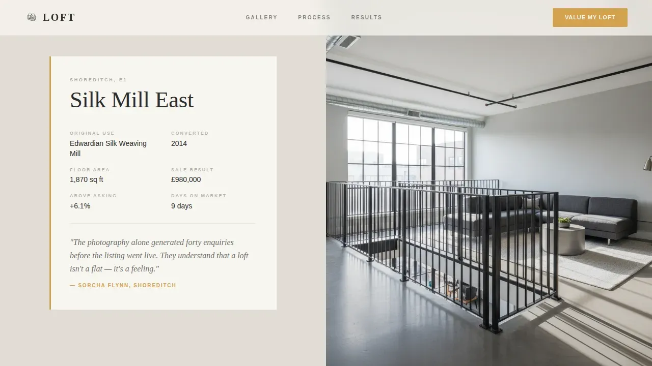 Curated Gallery Real Estate Landing Page Template
