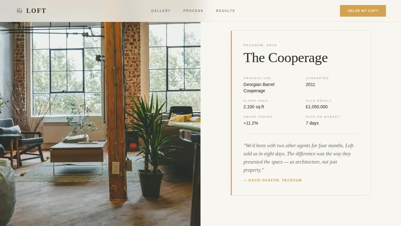 Curated Gallery Real Estate Landing Page Template