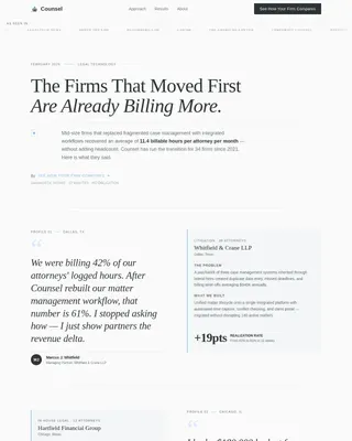 Editorial Legal Tech Advisor Landing Page Template