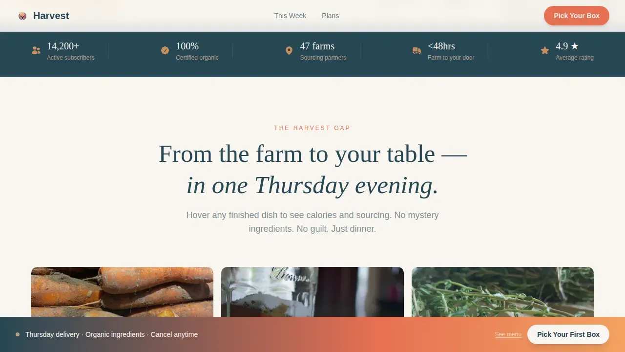 Premium Nutrition Delivery Landing Page Template