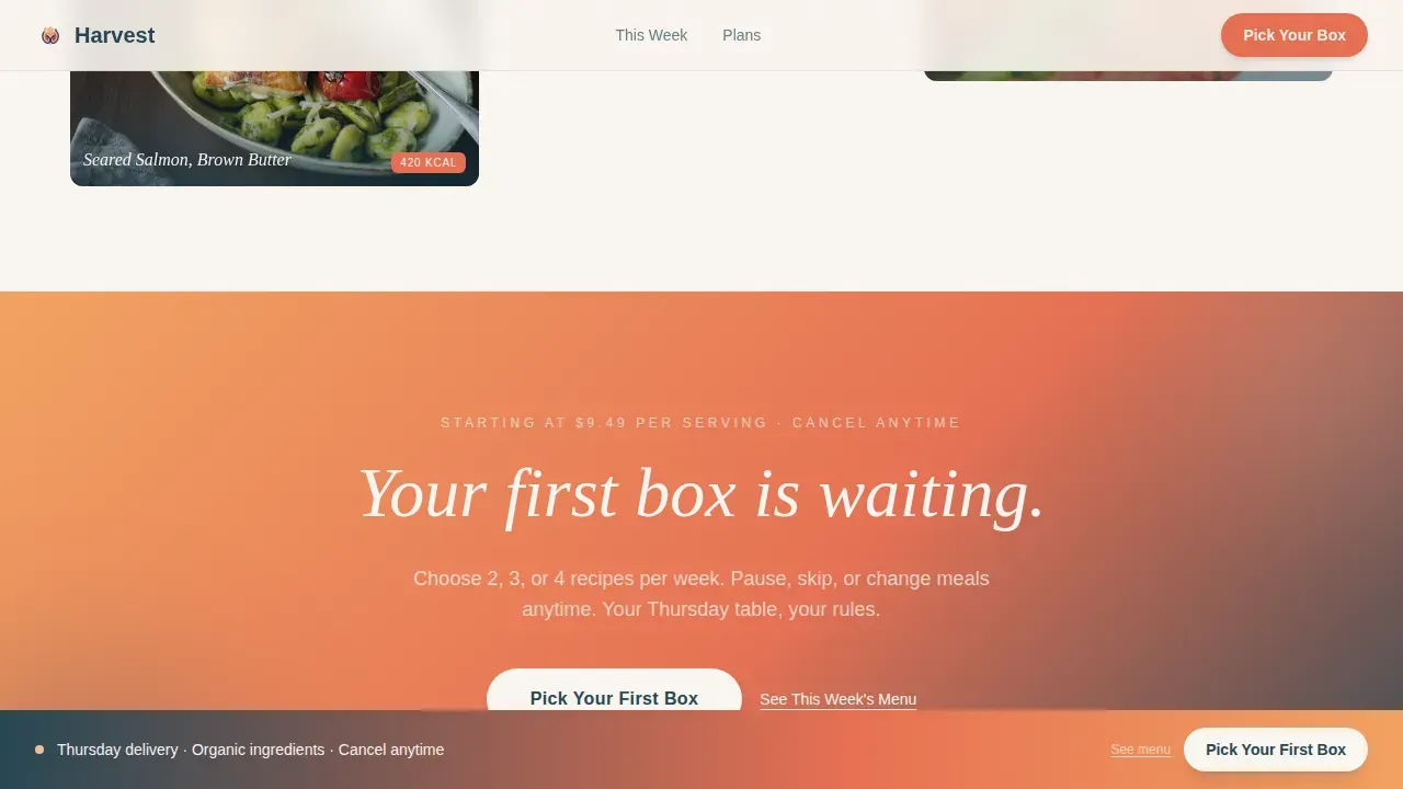 Premium Nutrition Delivery Landing Page Template