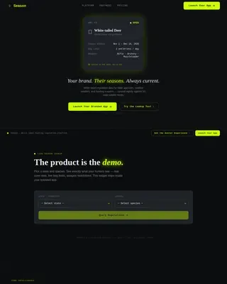 Current Hunting App Landing Page Template
