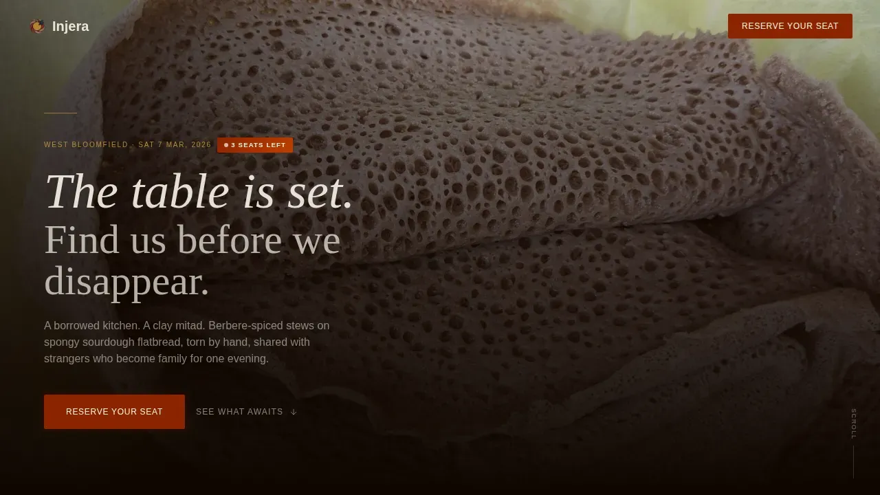 Ethiopian Restaurant Landing Page Template