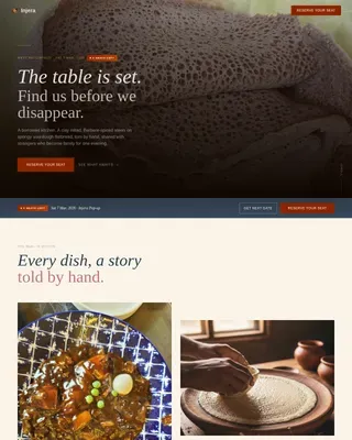 Ethiopian Restaurant Landing Page Template