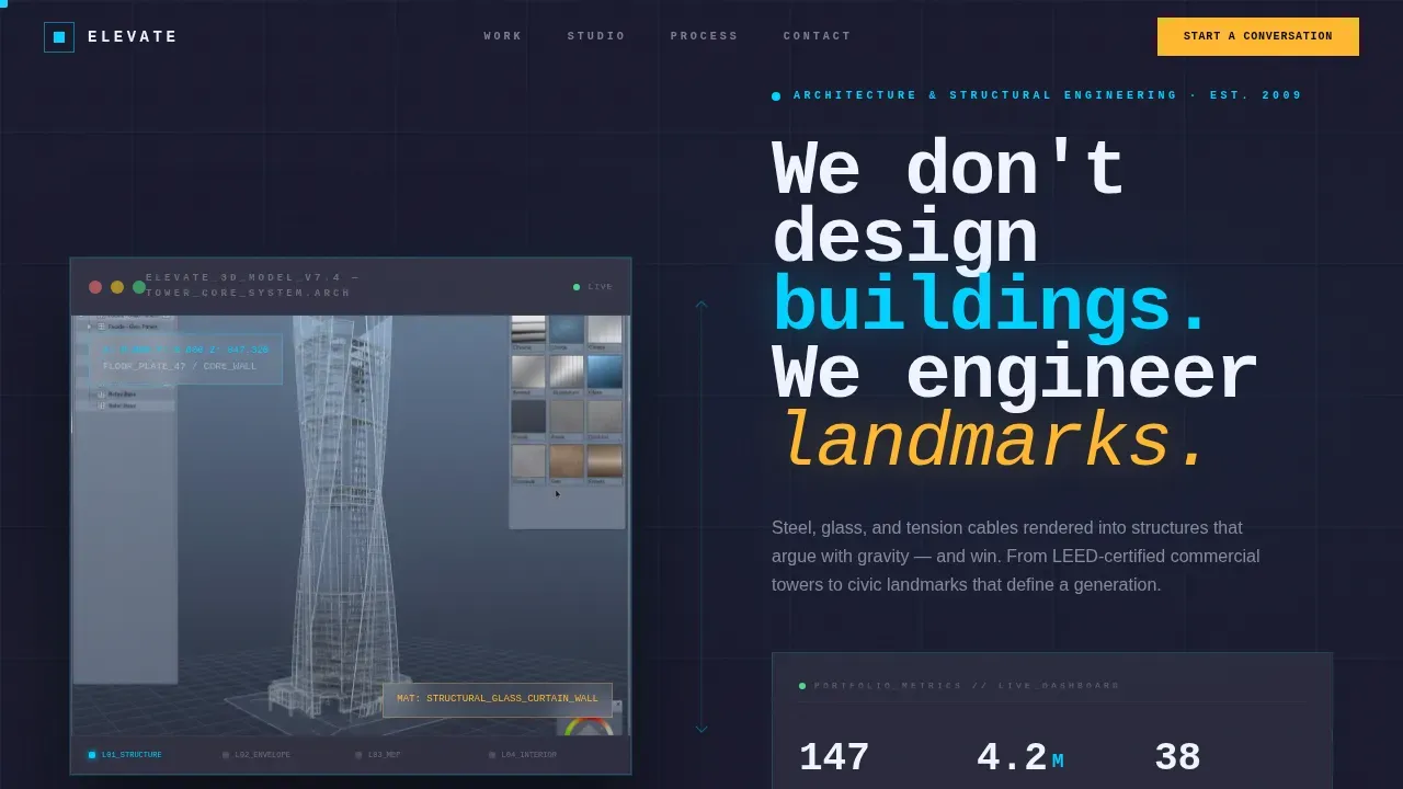 Architecture Firm Portfolio & Case Study Website Template