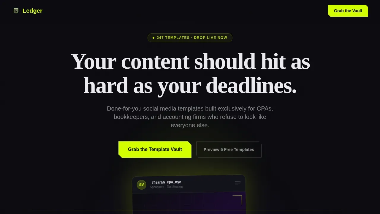 Accounting Digital Presence Portfolio & Case Study Website Template