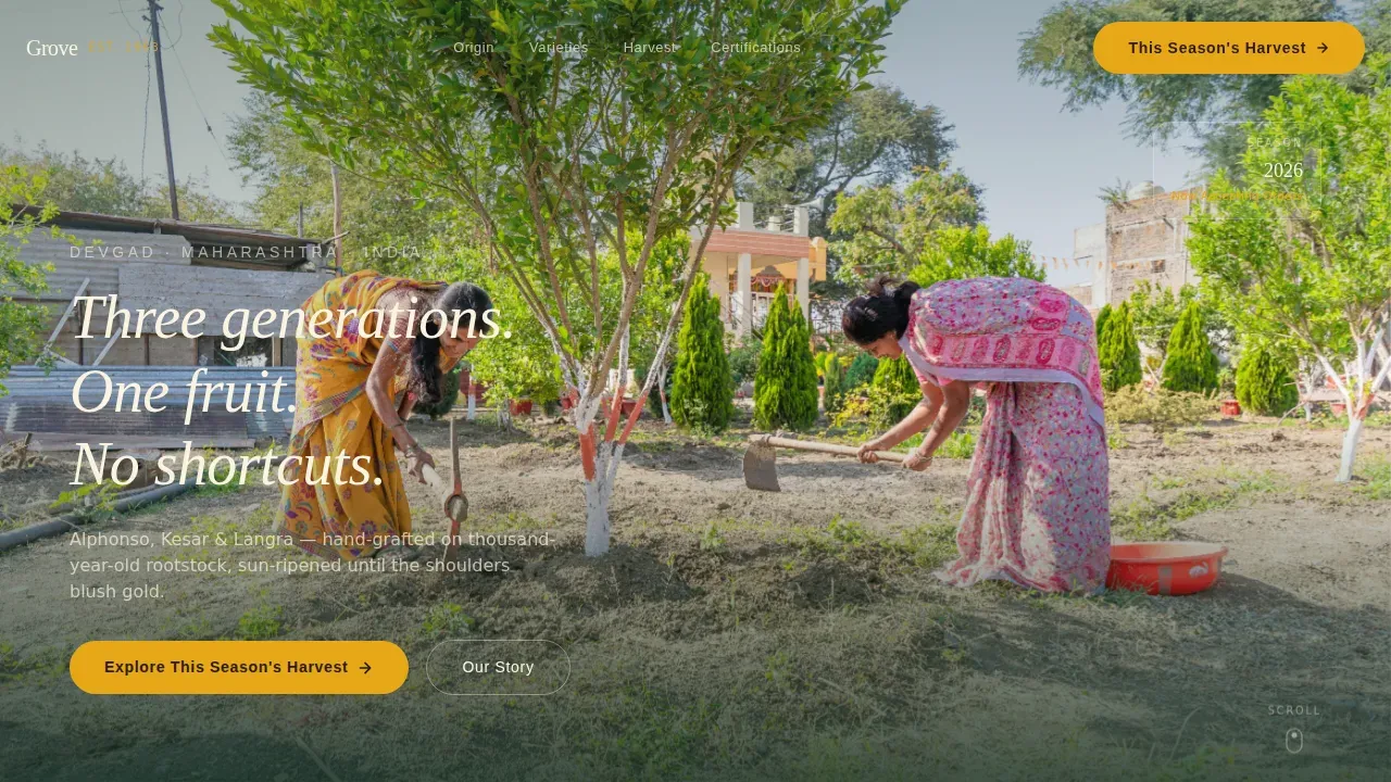 Mango Plantation Landing Page Template