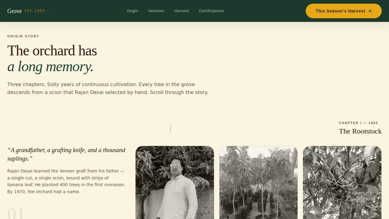 Mango Plantation Landing Page Template