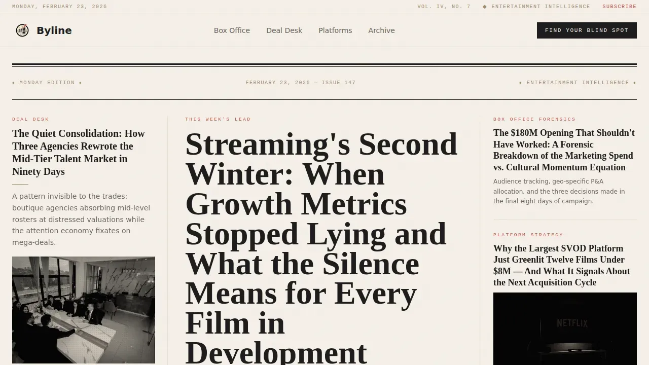 Authoritative Entertainment Report Landing Page Template