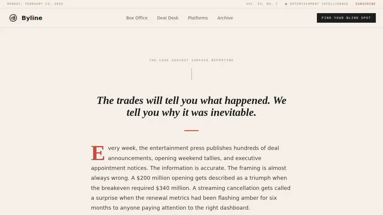 Authoritative Entertainment Report Landing Page Template