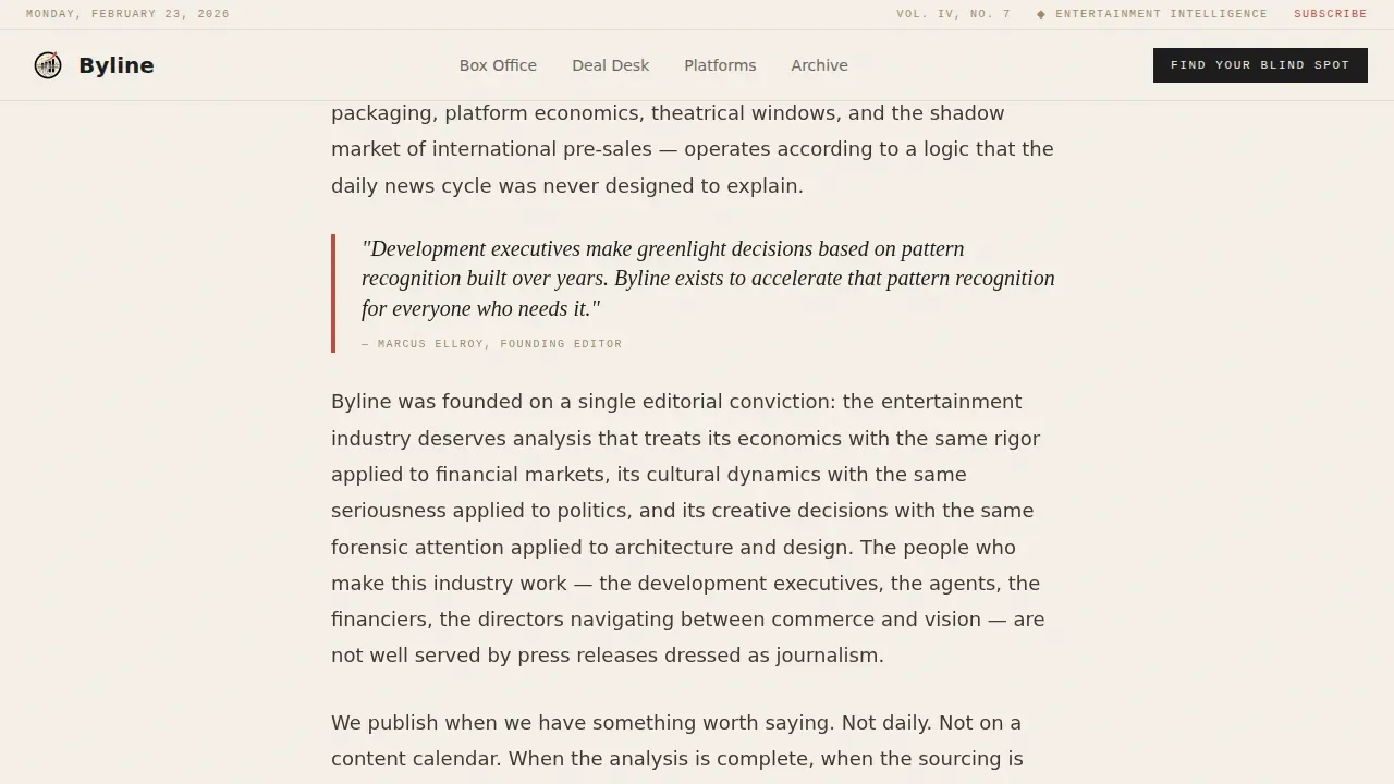 Authoritative Entertainment Report Landing Page Template