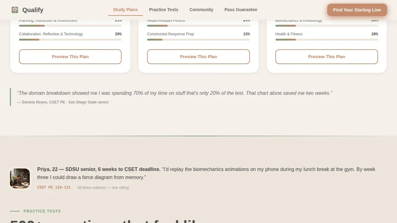 PE Exam Prep Community Landing Page Template