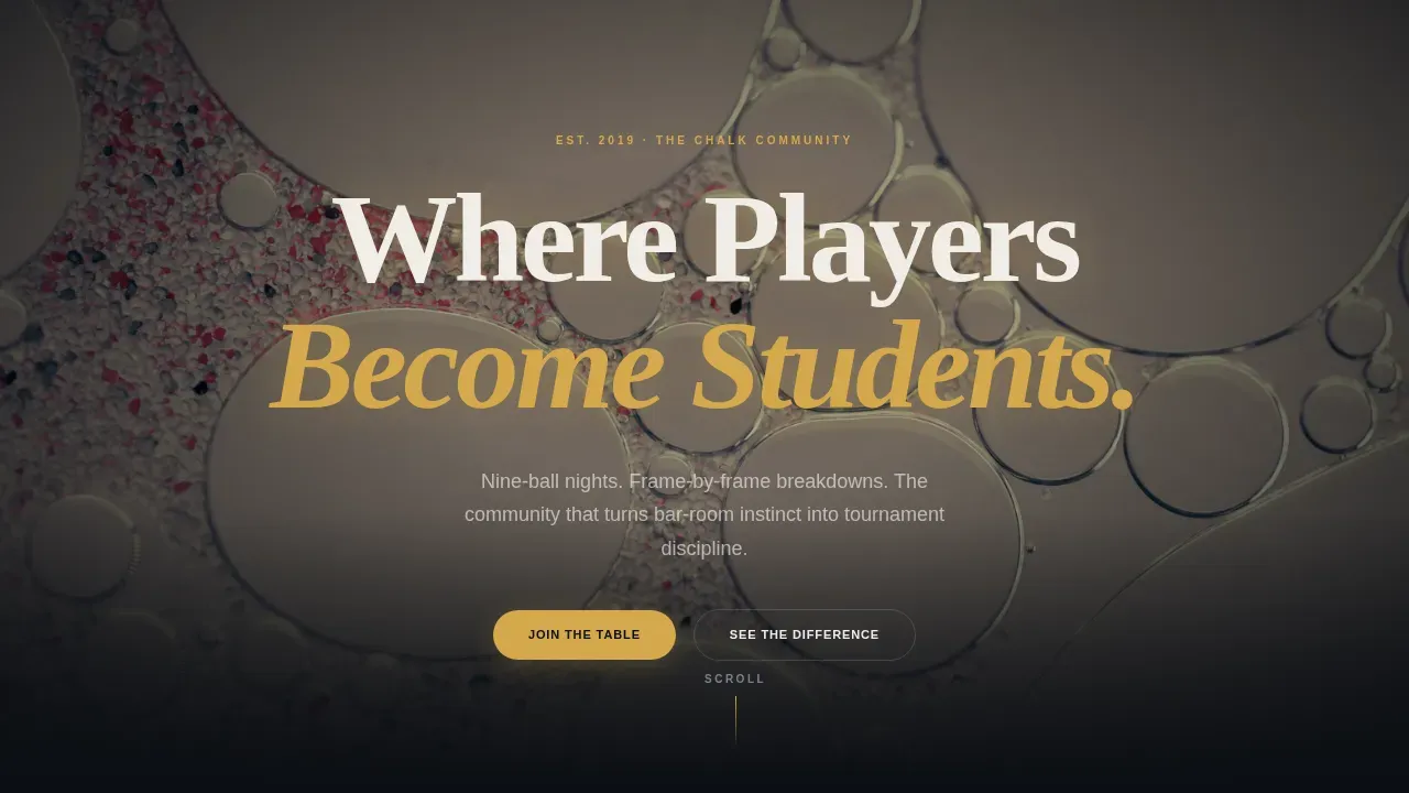 Competition Edge Billiards Fan Community Landing Page Template