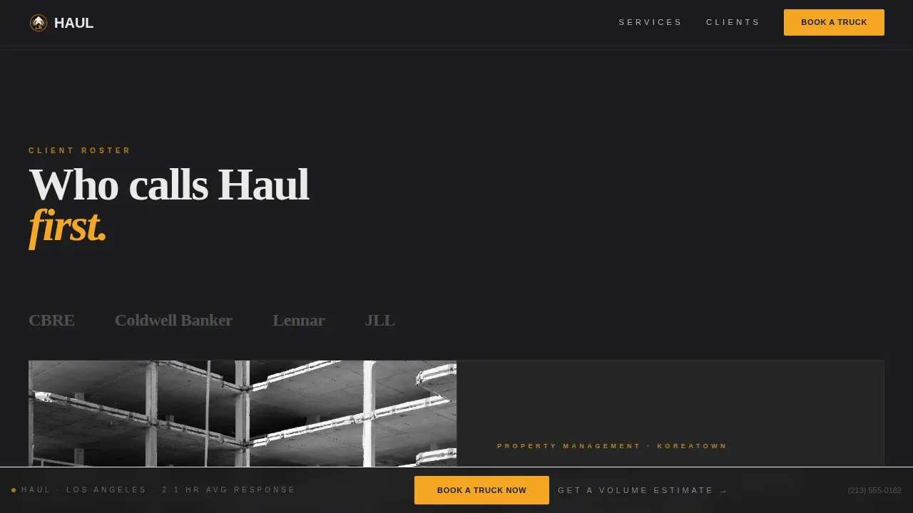 Industrial Junk Removal | Free Website Template | Rocket