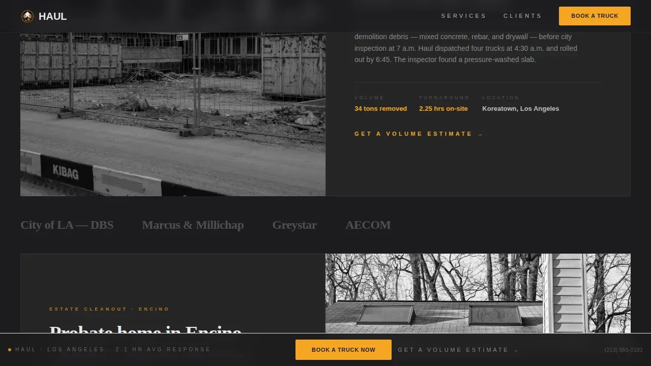 Industrial Junk Removal | Free Website Template | Rocket