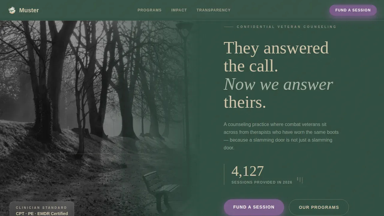 Veteran Mental Health Landing Page Template