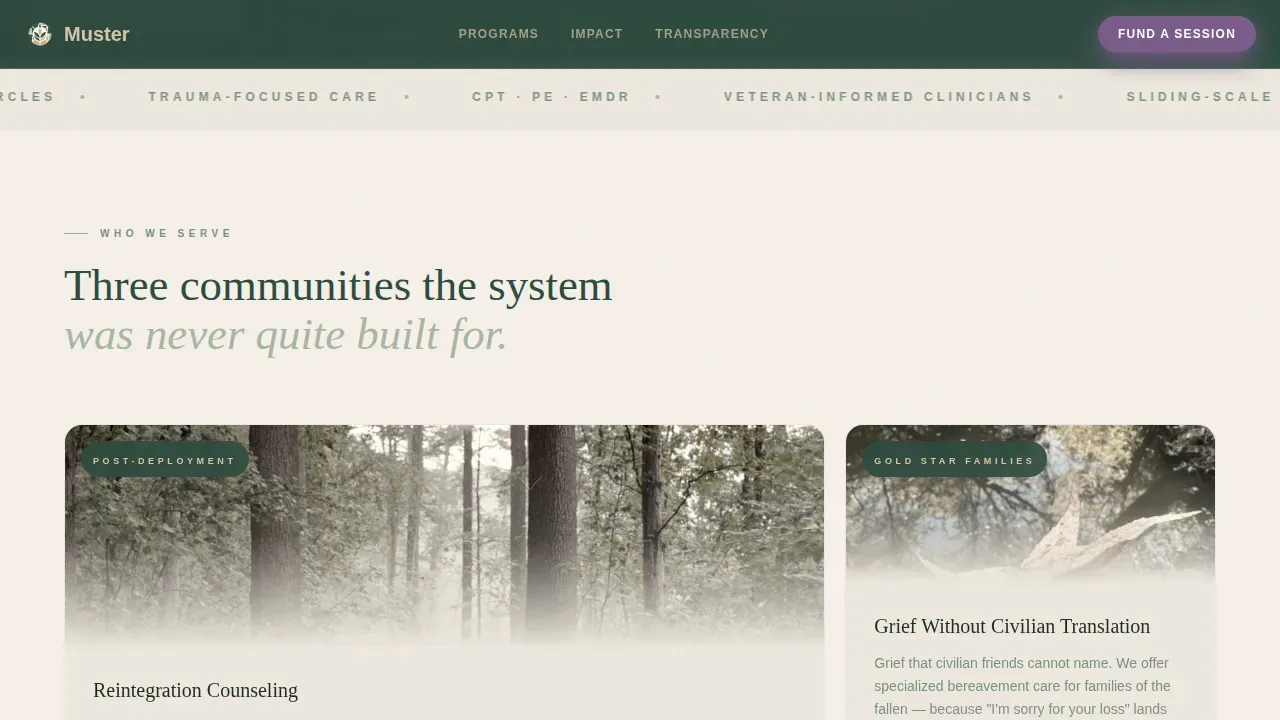 Veteran Mental Health Landing Page Template