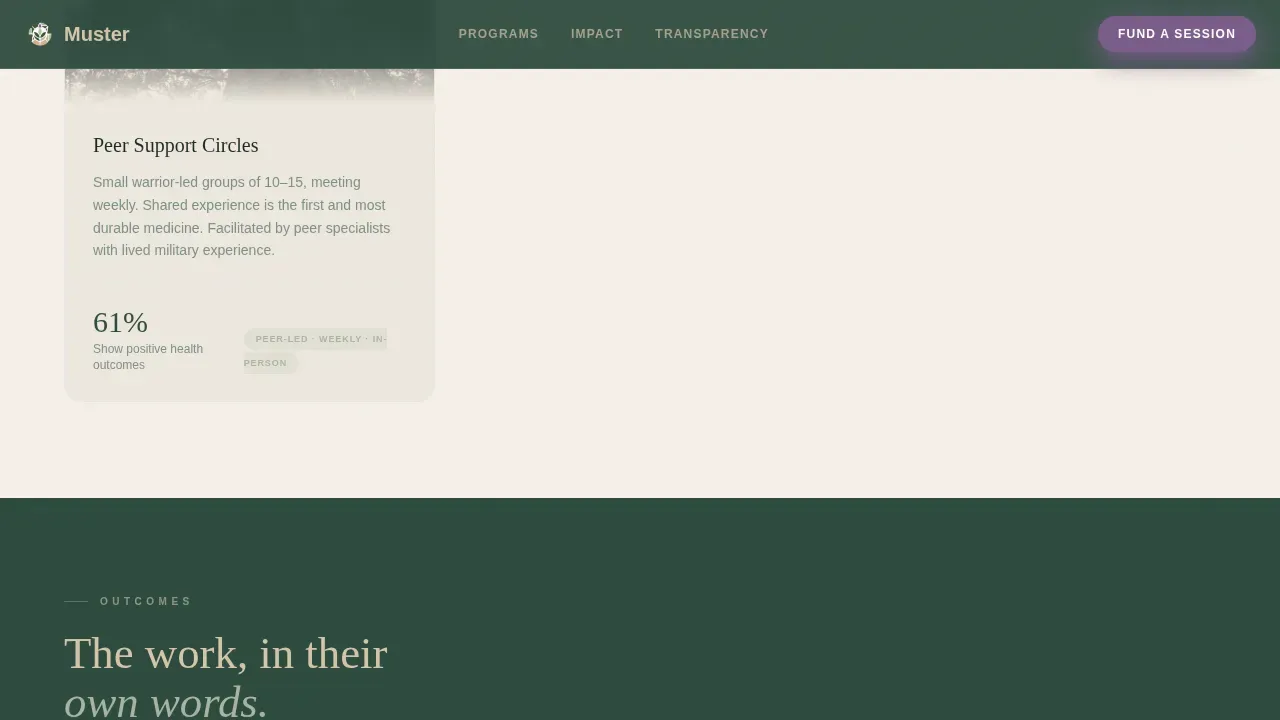 Veteran Mental Health Landing Page Template