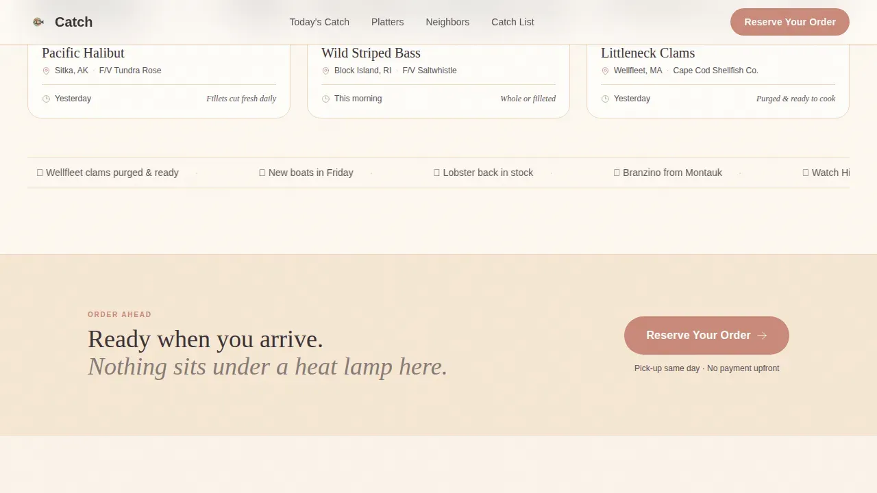 Meat & Seafood Appointment Booking Website Template