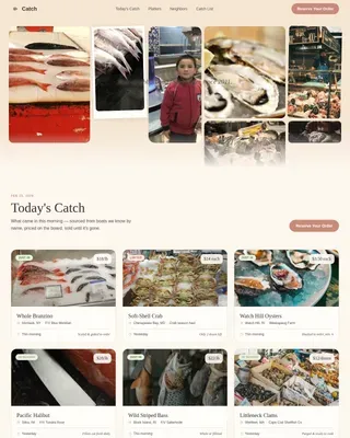 Meat & Seafood Appointment Booking Website Template