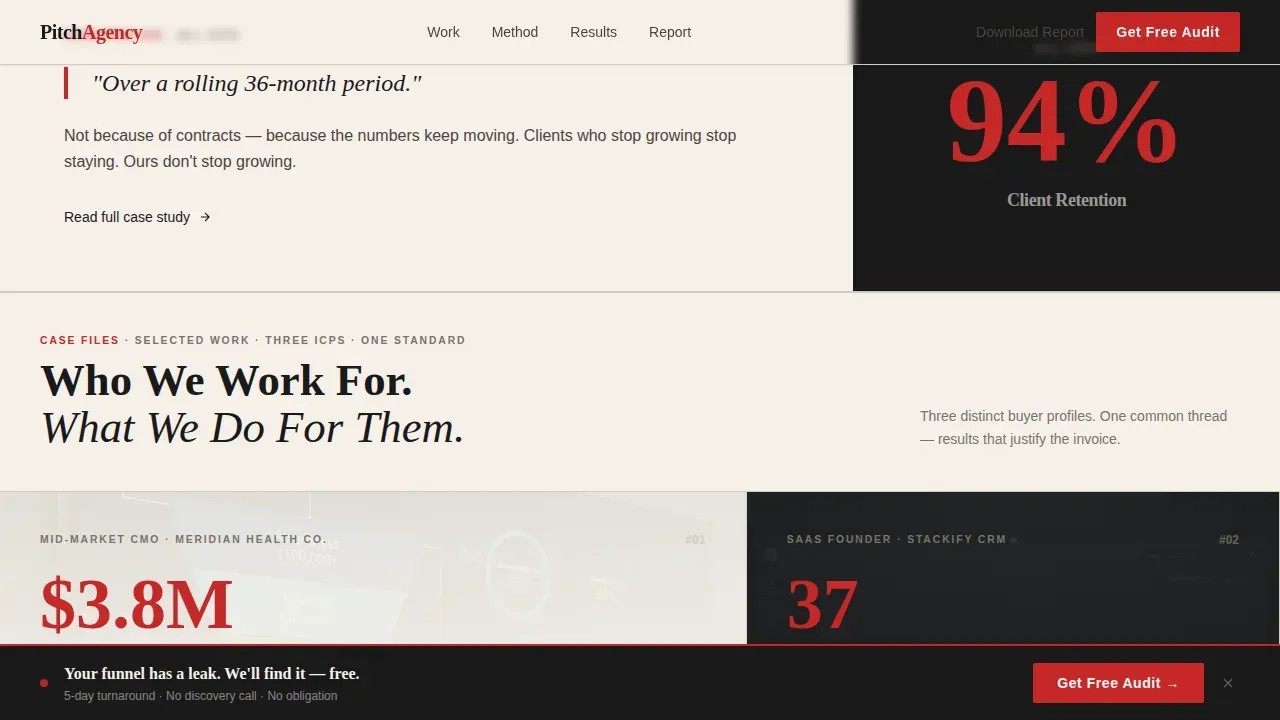 Full-Service Marketing Agency Editorial Landing Page Template