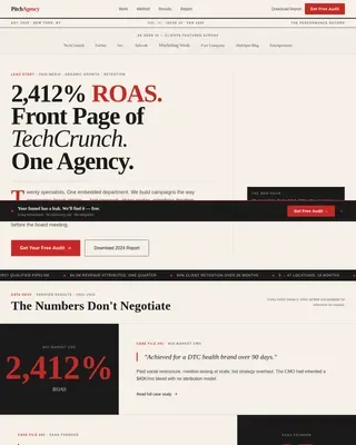 Full-Service Marketing Agency Editorial Landing Page Template