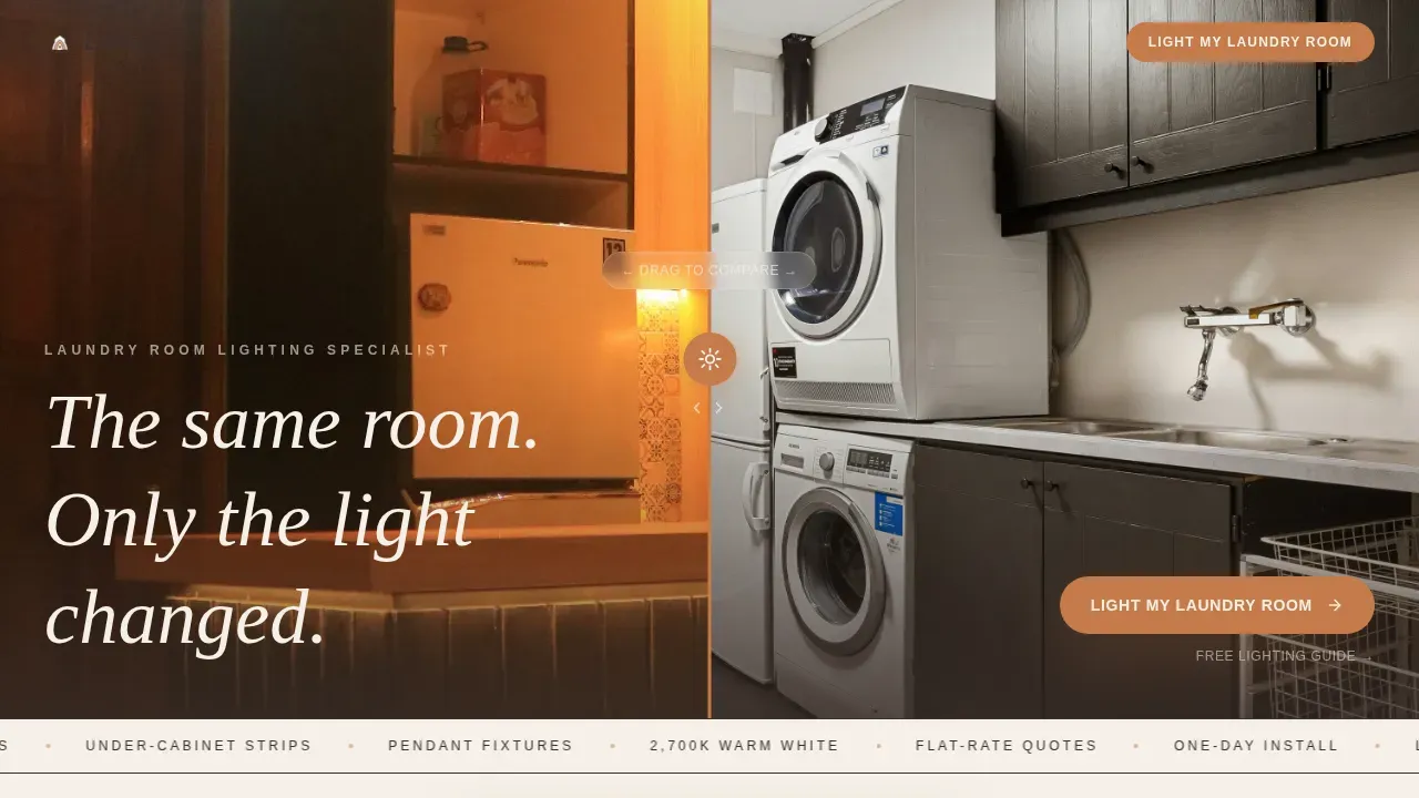Radiant Laundry Lighting Landing Page Template