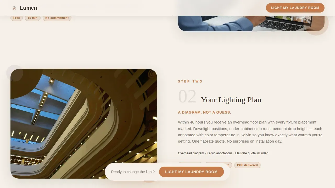 Radiant Laundry Lighting Landing Page Template