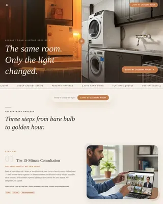Radiant Laundry Lighting Landing Page Template