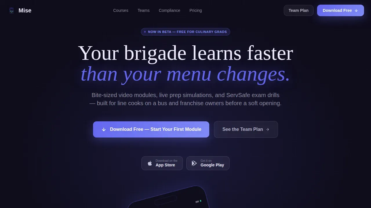 Expert Culinary Training Landing Page Template