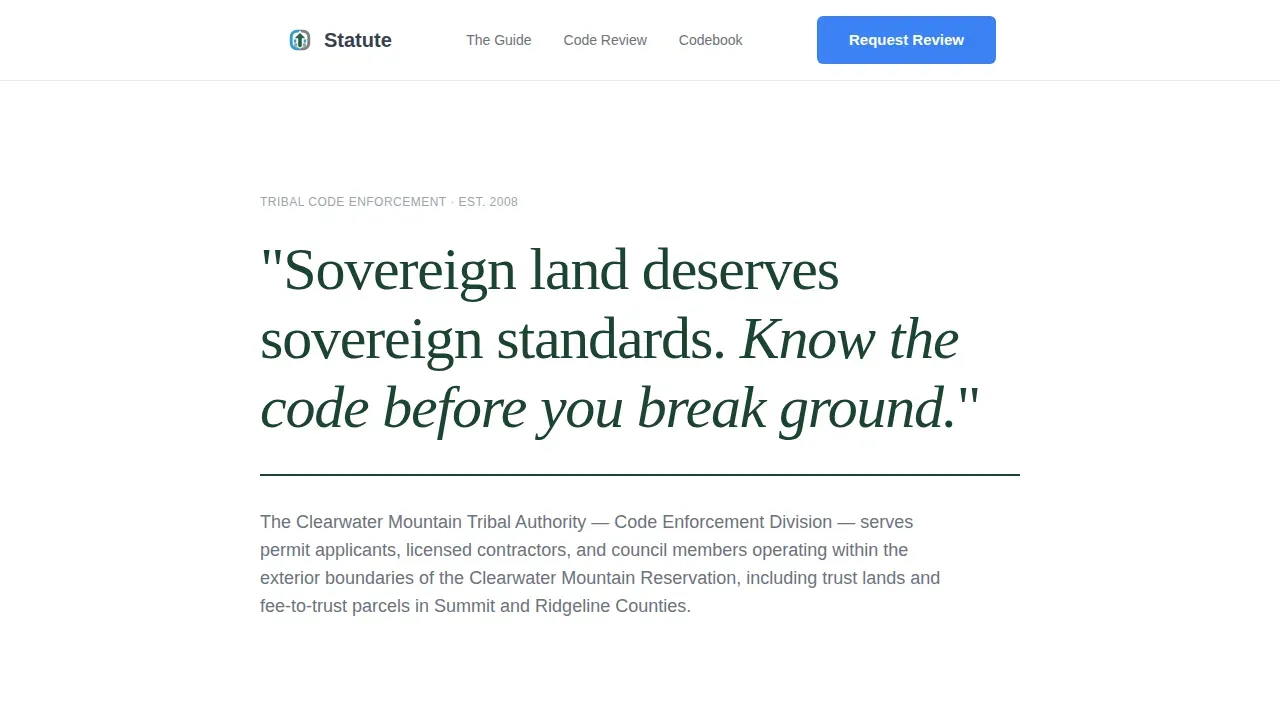 Tribal Authority Landing Page Template