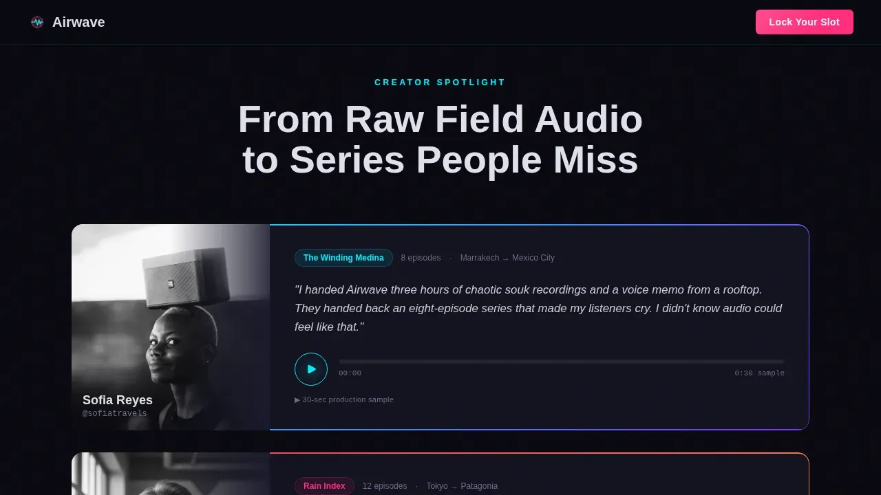Premium Travel Podcast Landing Page Template