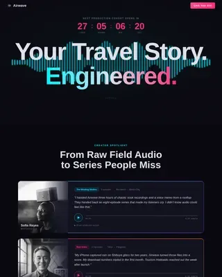 Premium Travel Podcast Landing Page Template