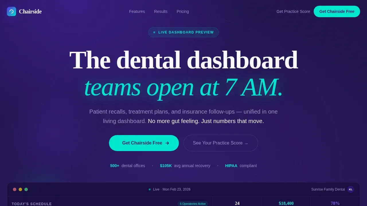 Dynamic Dental Client Management Landing Page Template