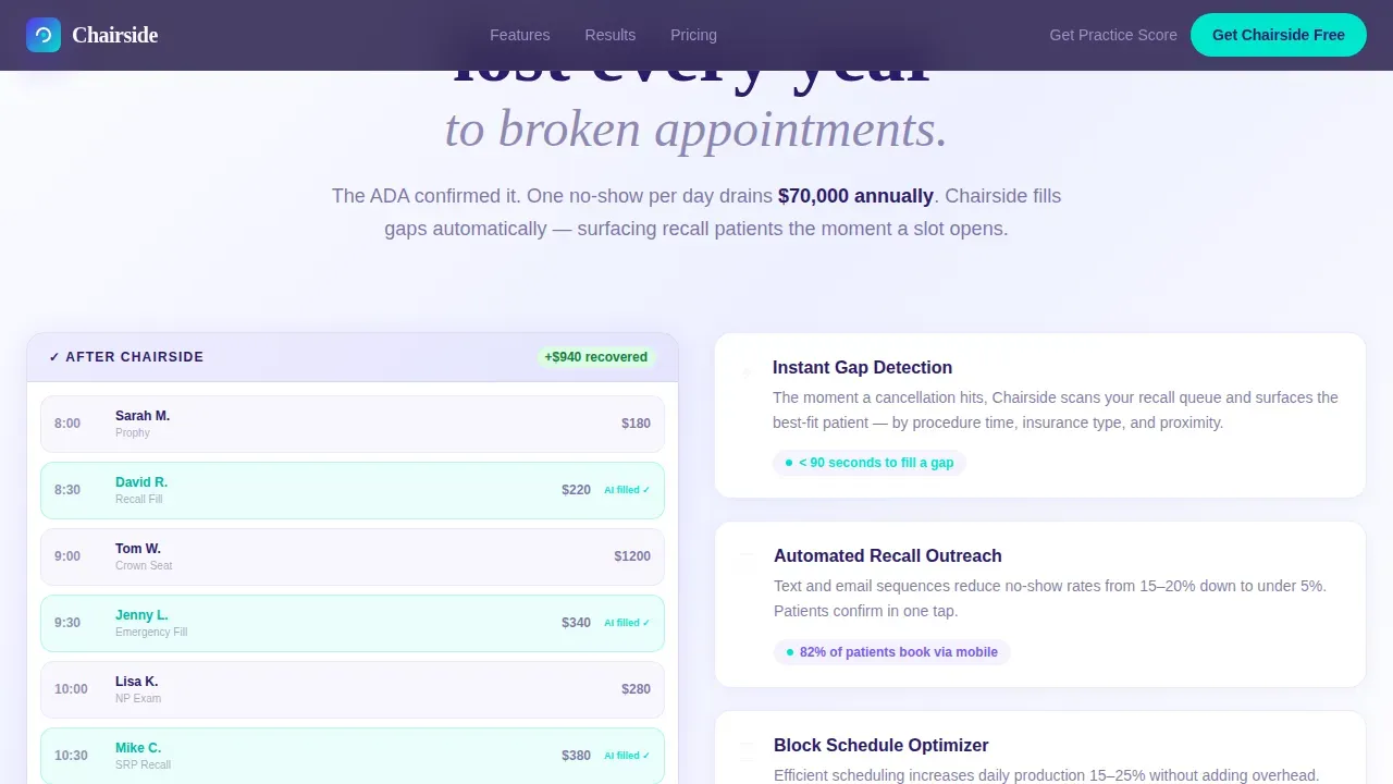 Dynamic Dental Client Management Landing Page Template