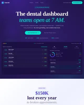 Dynamic Dental Client Management Landing Page Template