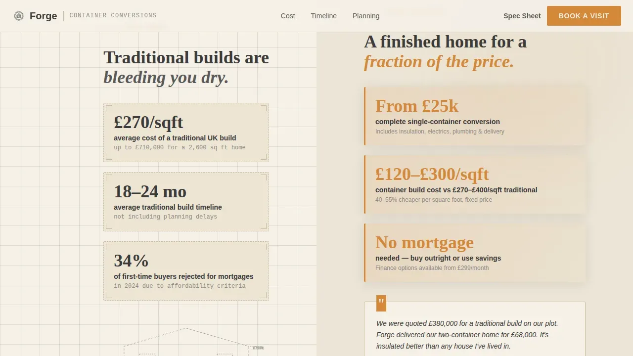 Specialty Construction Booking Website Template