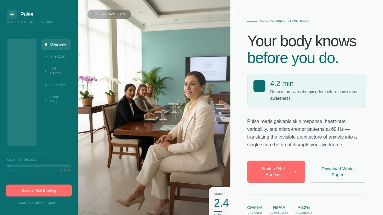 Wearable Stress Monitoring Landing Page Template